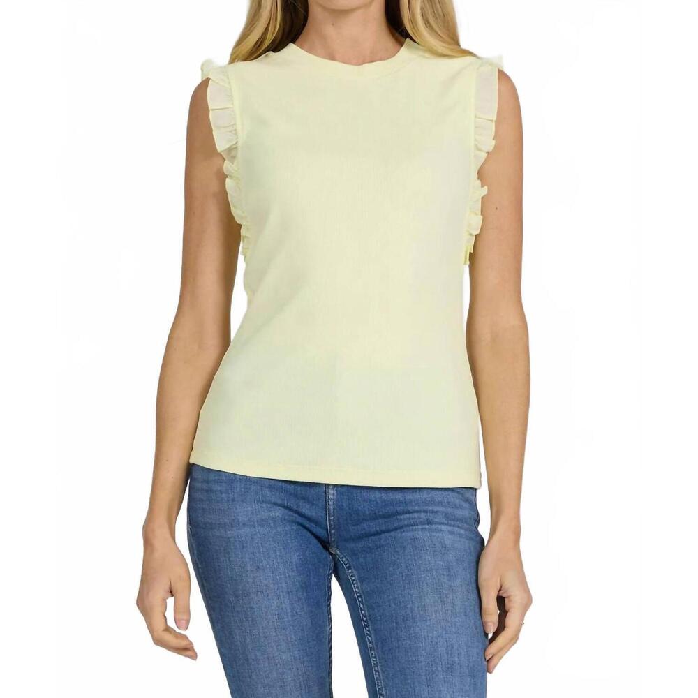 NEW DEAR JOHN DENIM bridget tank top in pale lime yellow
